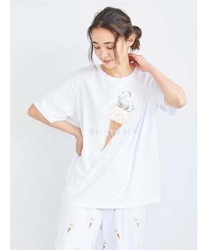 ジェラートピケ　アイスクリームワンポイントTシャツ&ロングパンツ　ブルー ジェラートピケ gelato pique アイスクリームワンポイントT